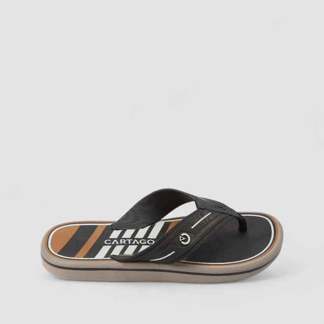 Chinelo Masculino Cartago Preto & Marrom