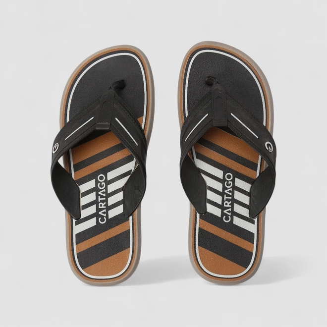 Chinelo Masculino Cartago Preto & Marrom