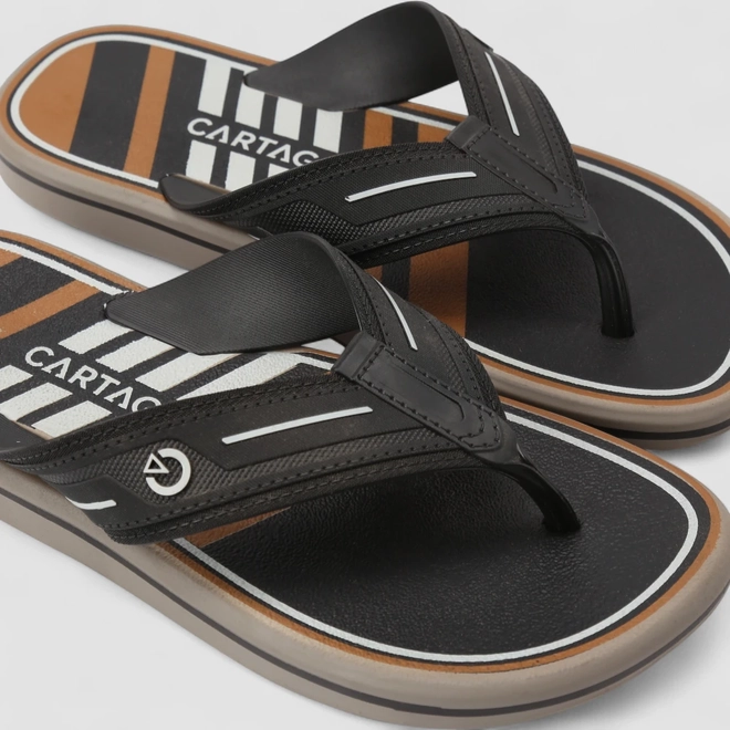 Chinelo Masculino Cartago Preto & Marrom