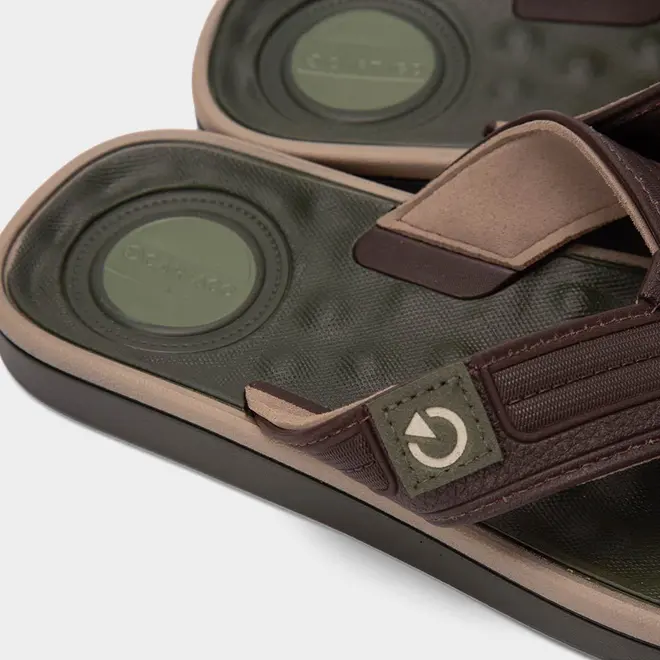 Chinelo Masculino Cartago Alabama Texturizado Marrom & Verde