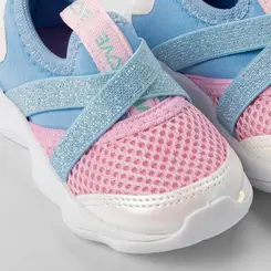 Slip On Bebê Gabrielinha Calce Fácil Glitter & Holográfico Azul