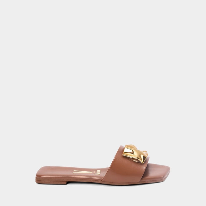 Rasteira Feminina Vizzano Enfeite Bold Marrom
