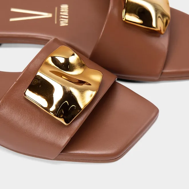Rasteira Feminina Vizzano Enfeite Bold Marrom