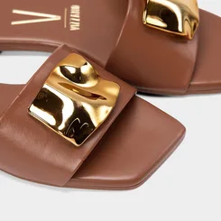 Rasteira Feminina Vizzano Enfeite Bold Marrom