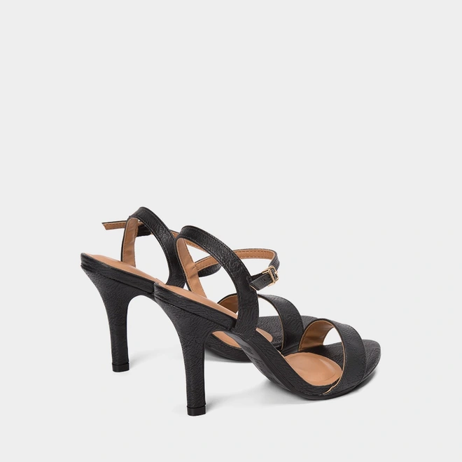Sandália Feminina Vizzano Salto Fino Alto Preto