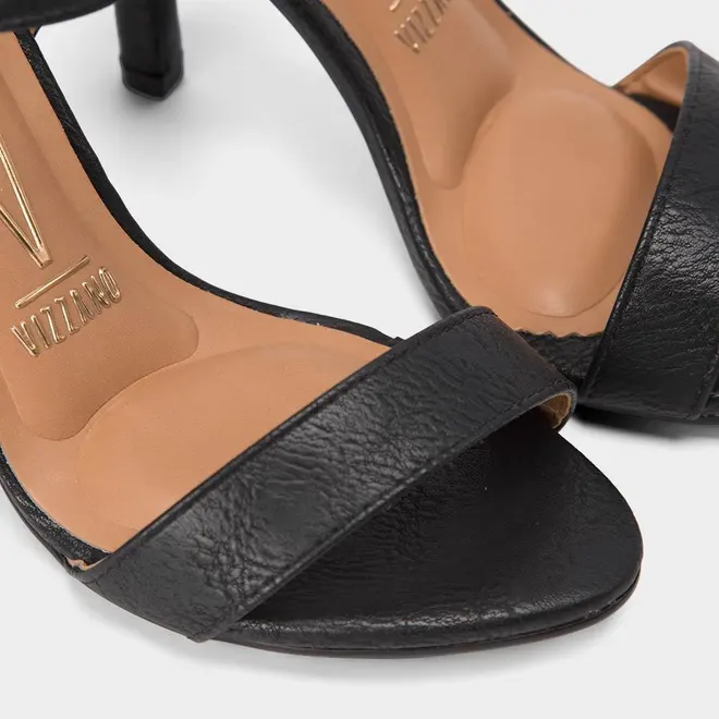 Sandália Feminina Vizzano Salto Fino Alto Preto