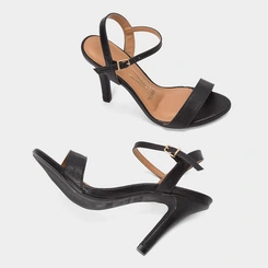 Sandália Feminina Vizzano Salto Fino Alto Preto