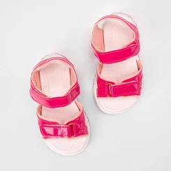 Sandália Bebê Gabrielinha Tiras Contato Verniz Rosa