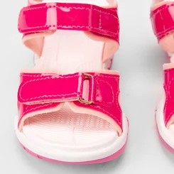 Sandália Bebê Gabrielinha Tiras Contato Verniz Rosa