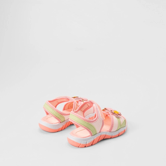 Sandália Infantil Gabrielinha Contato Enfeite Flor Branco & Rosa