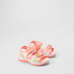 Sandália Infantil Gabrielinha Contato Enfeite Flor Branco & Rosa