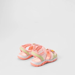 Sandália Infantil Gabrielinha Contato Enfeite Flor Branco & Rosa