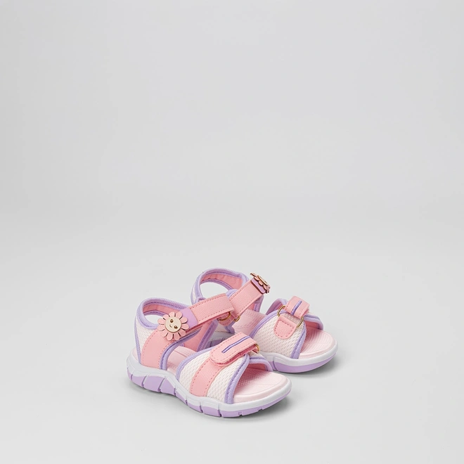 Sandália Papete Bebê Gabrielinha Tiras Contato Enfeite Flor Multicolor