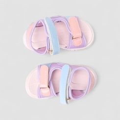 Sandália Papete Infantil Gabrielinha Tiras Contato Multicolor