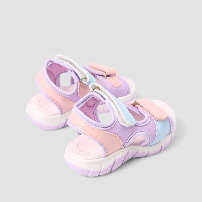 Sandália Papete Infantil Gabrielinha Tiras Contato Multicolor