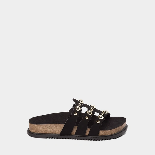 Tamanco Feminino Beira Rio Com Aplicações Nobuck Preto