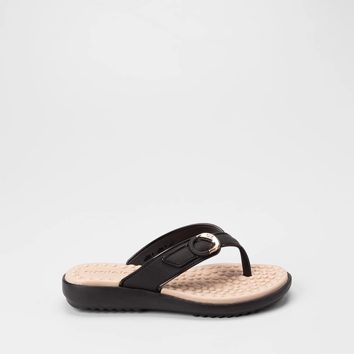 Tamanco Feminino Azaleia Anabela Enfeite Fivela Preto
