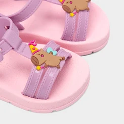 Sandália Bebê Charmosinha Chic Capivara Roxo & Rosa