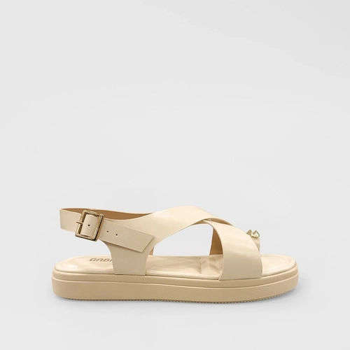 Sandália Flatform Feminina Gabriela Enfeite Bold Off White