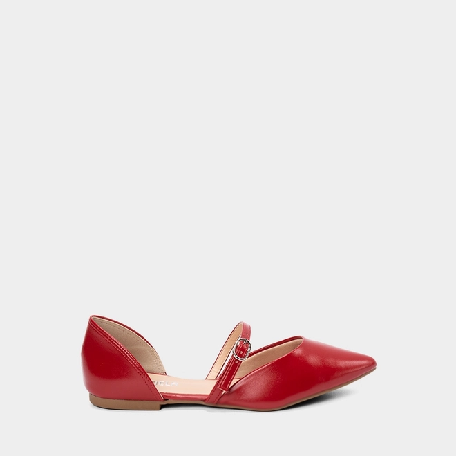 Sapatilha Boneca Feminina Gabriela Tira Fivela Vermelho