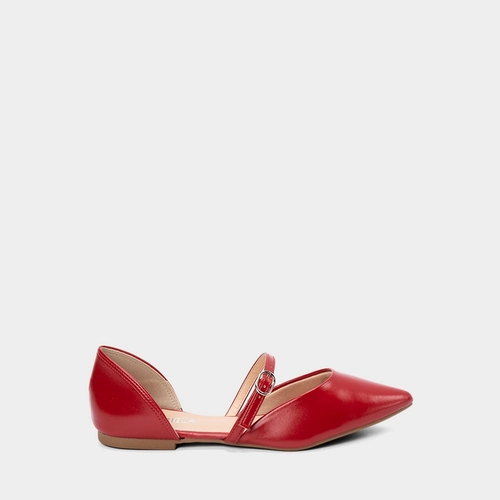 Sapatilha Boneca Feminina Gabriela Tira Fivela Vermelho