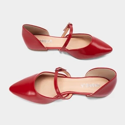 Sapatilha Boneca Feminina Gabriela Tira Fivela Vermelho
