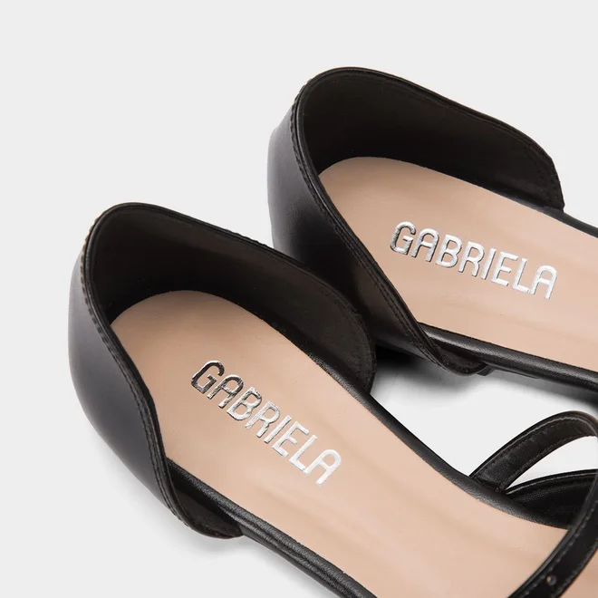Sapatilha Boneca Feminina Gabriela Tira Fivela Preto
