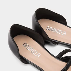 Sapatilha Boneca Feminina Gabriela Tira Fivela Preto