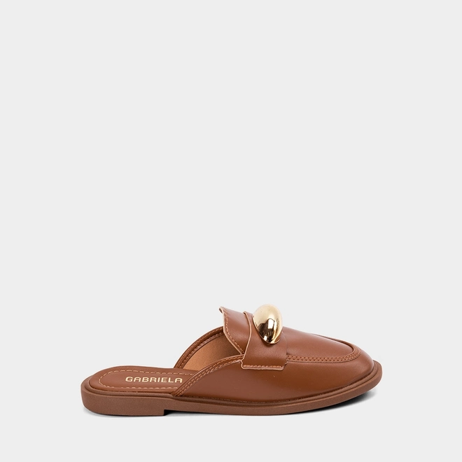 Mule Feminino Gabriela Detalhe Bold Marrom