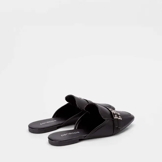 Mule Feminina Penélope Detalhe Fivela Preto