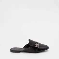 Mule Feminina Penélope Detalhe Fivela Preto