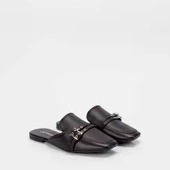Mule Feminina Penélope Detalhe Fivela Preto