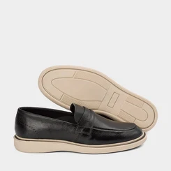 Sapato Social Slipper Masculino Mac & Jac Couro Preto