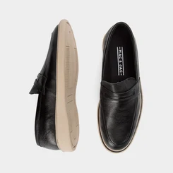 Sapato Social Slipper Masculino Mac & Jac Couro Preto