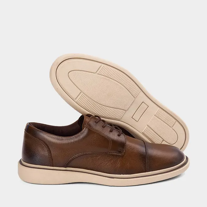 Sapato Social Masculino Mac & Jac Couro Caramelo