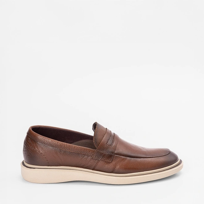 Sapato Social Slipper Masculino Mac & Jac Couro Caramelo