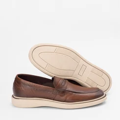 Sapato Social Slipper Masculino Mac & Jac Couro Caramelo