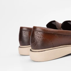 Sapato Social Slipper Masculino Mac & Jac Couro Caramelo