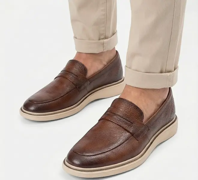 Sapato Social Slipper Masculino Mac & Jac Couro Caramelo