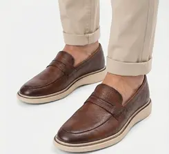 Sapato Social Slipper Masculino Mac & Jac Couro Caramelo