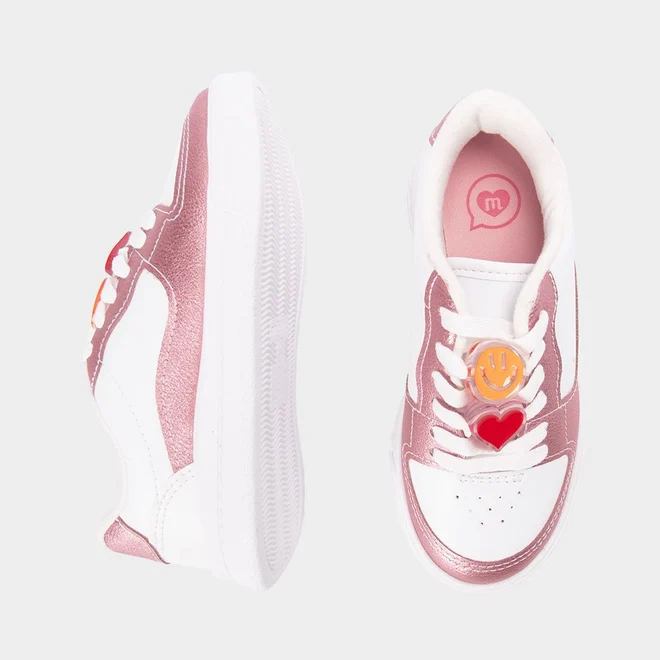 Tênis Infantil Molekinha Enfeite Emoji Branco