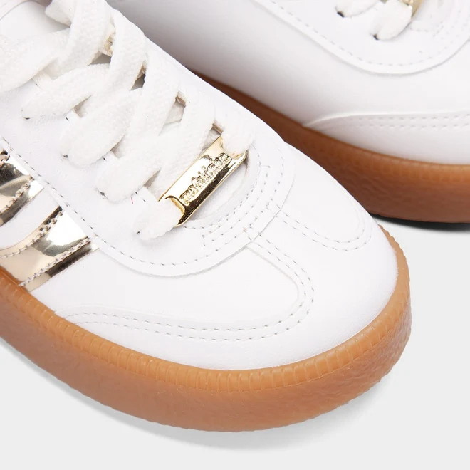 Tênis Infantil Molekinha Detalhes Dourado & Branco