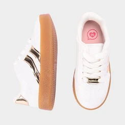 Tênis Infantil Molekinha Detalhes Dourado & Branco