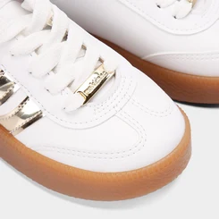 Tênis Infantil Molekinha Detalhes Dourado & Branco