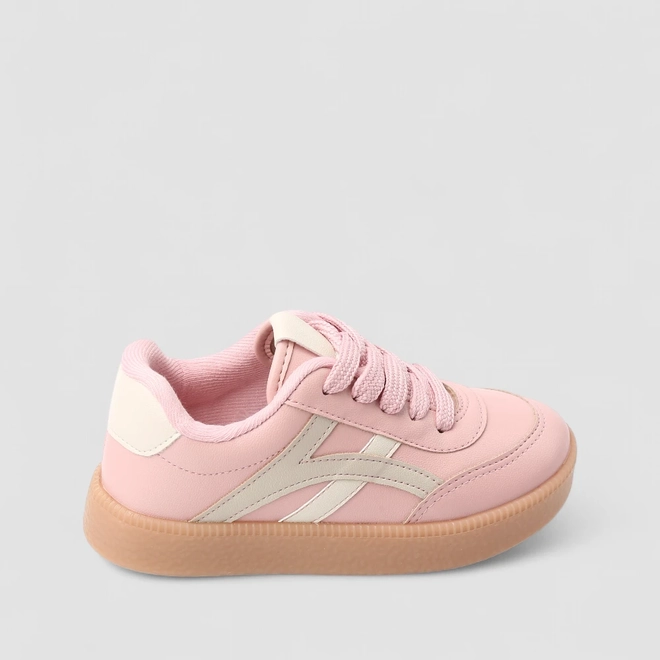 Tênis Casual Infantil Molekinha Detalhe Recortes Rosa