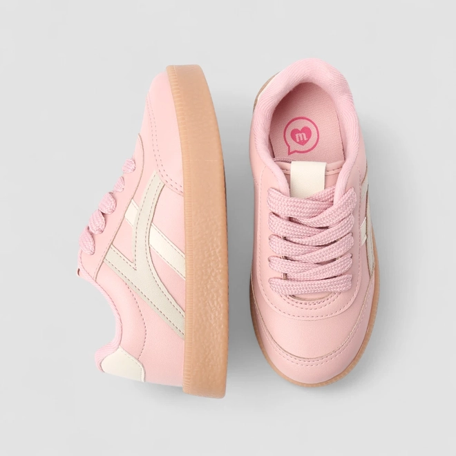 Tênis Casual Infantil Molekinha Detalhe Recortes Rosa