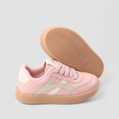 Tênis Casual Infantil Molekinha Detalhe Recortes Rosa