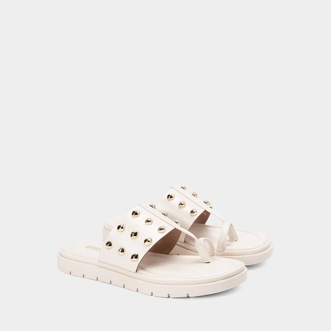 Tamanco Feminina Gabriela Detalhe Bold Off-White