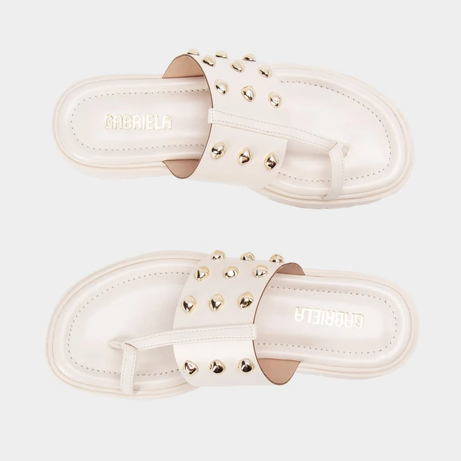 Tamanco Feminina Gabriela Detalhe Bold Off-White