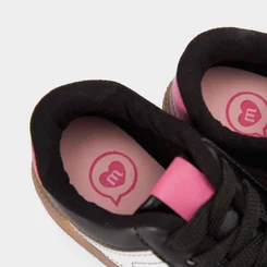 Tênis Casual Infantil Molekinha Detalhe Recortes Rosa Preto